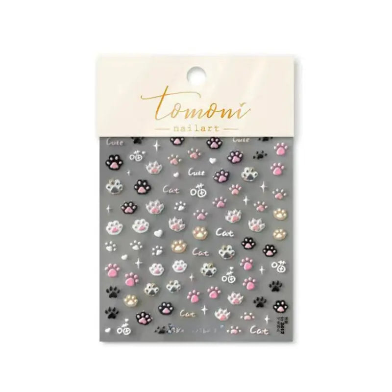 Kawaii Aesthetic Y2K Cute Fairy Cat Paw Nail Stickers MK Kawaii Store