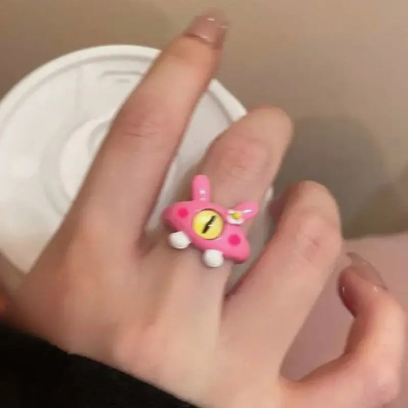 Kawaii Aesthetic Y2K Cute Fairy Cat and Monster Rings MK Kawaii Store