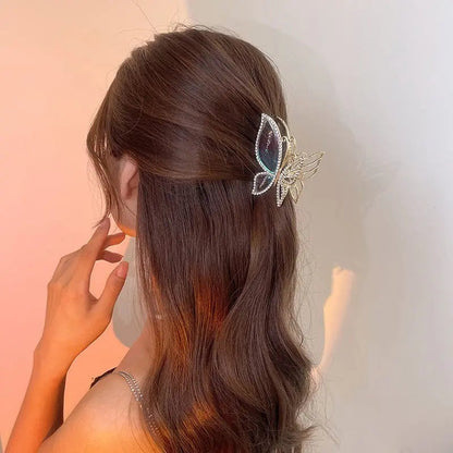 Kawaii Aesthetic Y2K Cute Fairy Chic CZ Inlaid Butterfly Chignon Claw Clip Hair Clip MK Kawaii Store