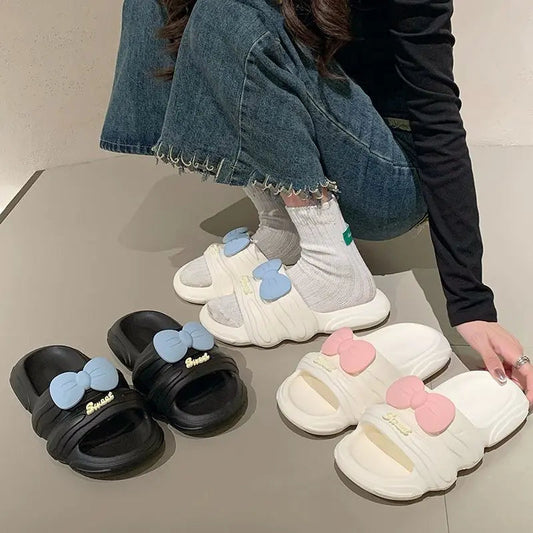 Kawaii Aesthetic Y2K Cute Fairy Cute Bow Slippers MK Kawaii Store