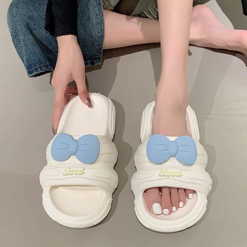 Kawaii Aesthetic Y2K Cute Fairy Cute Bow Slippers MK Kawaii Store