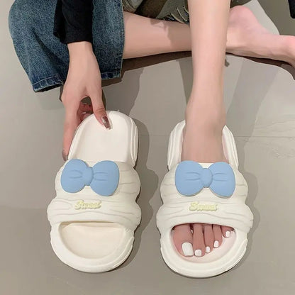 Kawaii Aesthetic Y2K Cute Fairy Cute Bow Slippers MK Kawaii Store