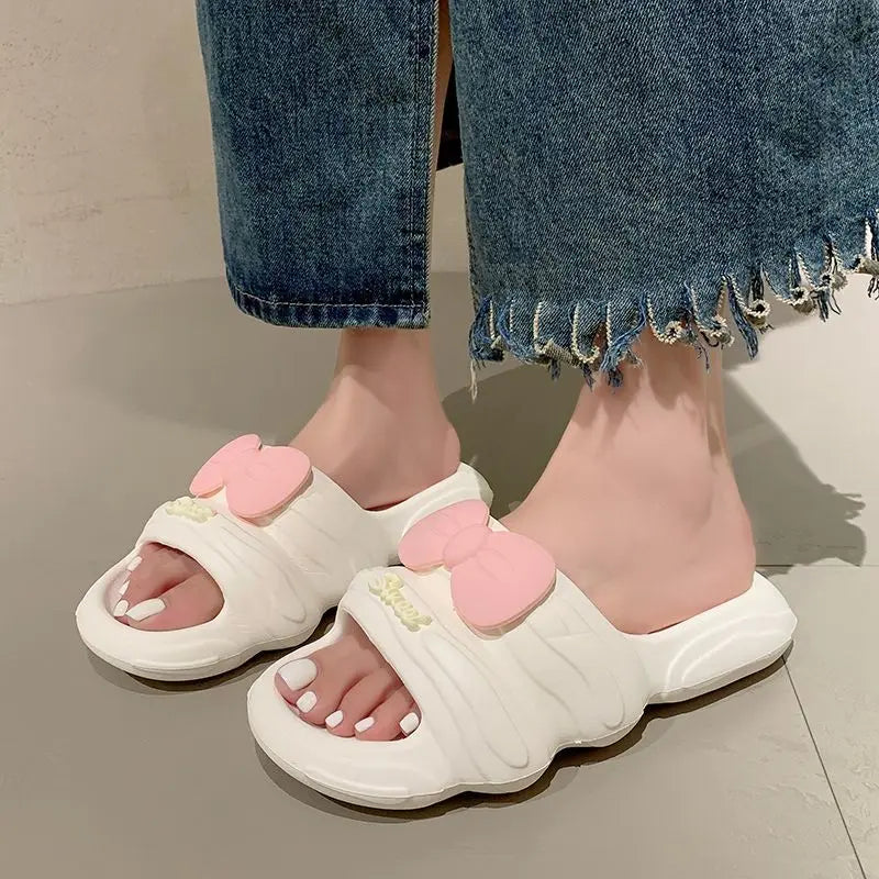 Kawaii Aesthetic Y2K Cute Fairy Cute Bow Slippers MK Kawaii Store