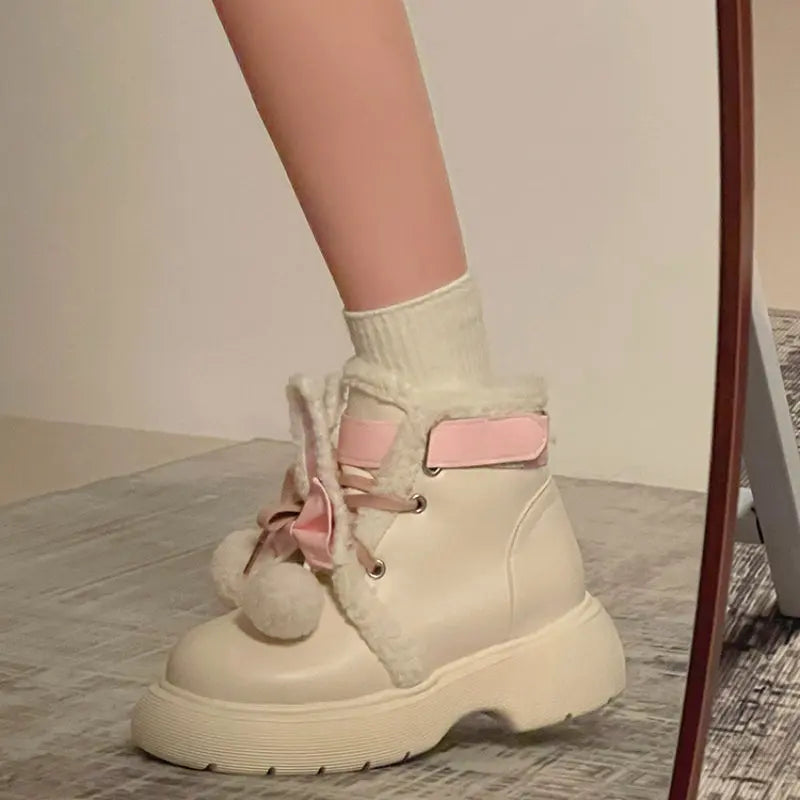 Kawaii Aesthetic Y2K Cute Fairy Cute Bunny Boots Shoes - Teeny MK Kawaii Store