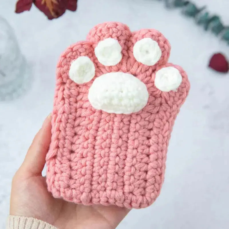 Kawaii Aesthetic Y2K Cute Fairy DIY Knitted Cat Paw Gloves MK Kawaii Store