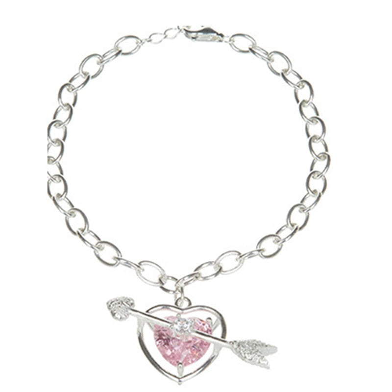 Collier coeur rose scintillant - Cupcake