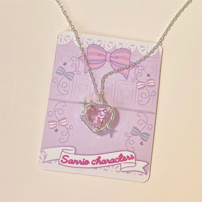 Collier coeur rose scintillant - Cupcake