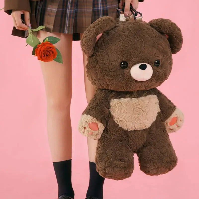 Kawaii Aesthetic Y2K Cute Fairy Gaint Brown Bear Backpack MK Kawaii Store