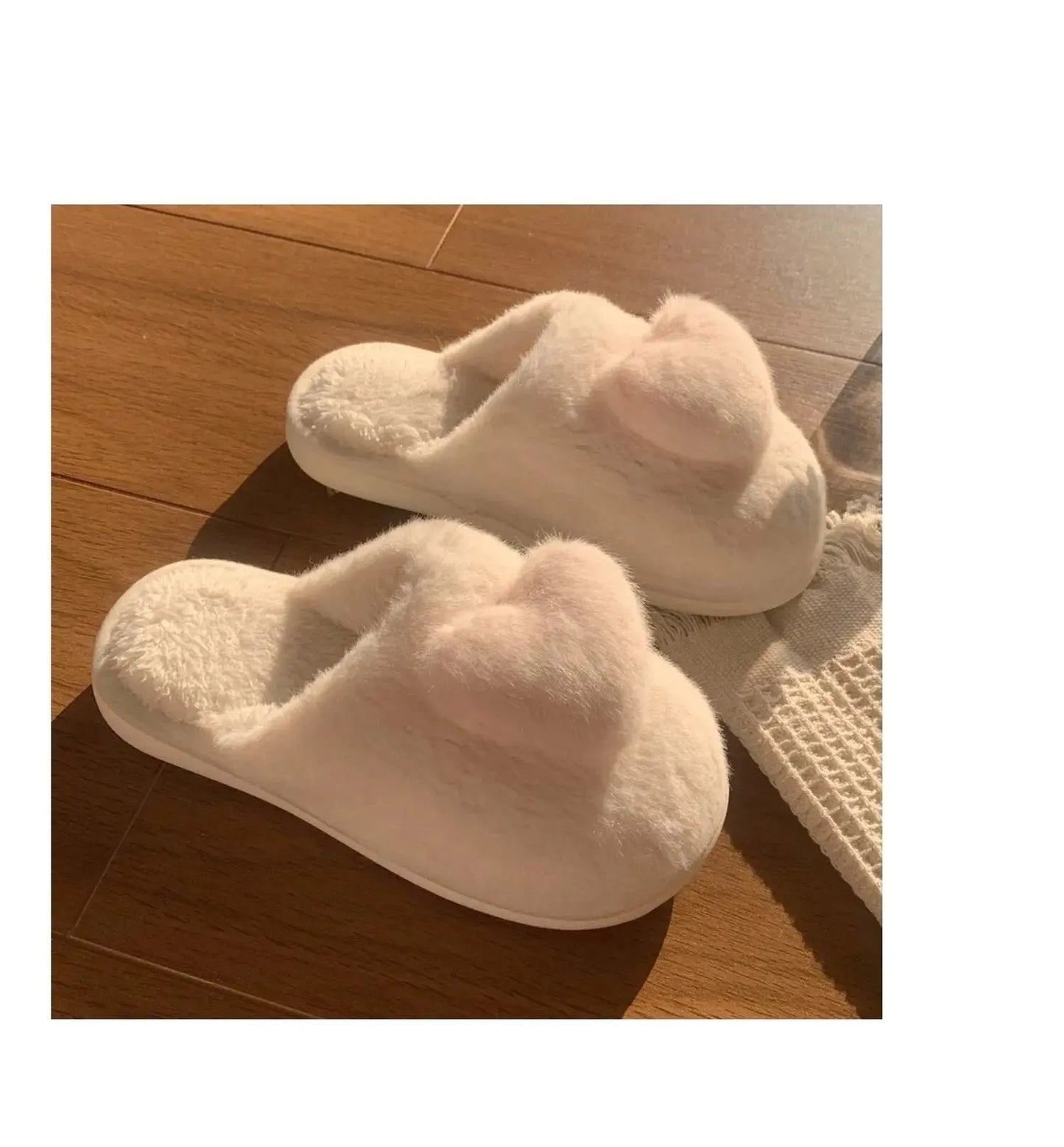 Kawaii Aesthetic Y2K Cute Fairy Heart Plush Cotton Slippers MK Kawaii Store