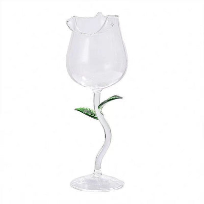 Rose Flower Wine Glass Goblet - Heartzcore