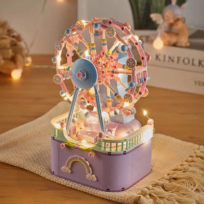 Kawaii Aesthetic Y2K Cute Fairy LEGO Compatible Music Box Carousel Ferris Wheel Assembly Building Blocks MK Kawaii Store