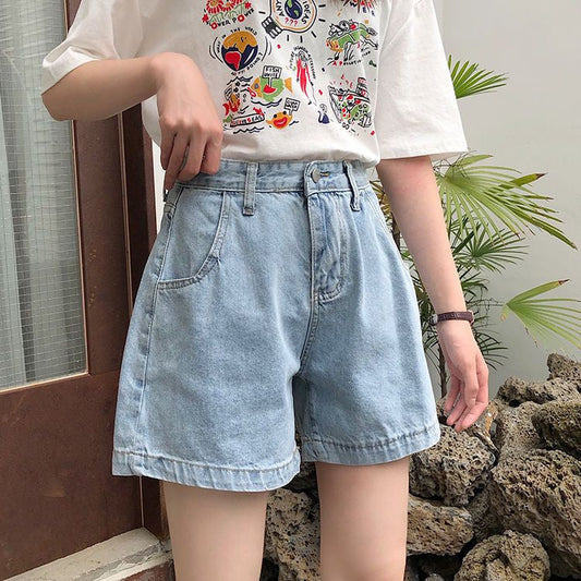 Short en jean taille haute WI32