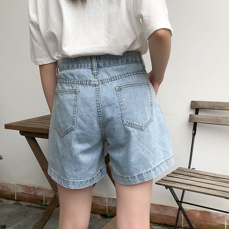 Jeansshorts mit hoher Taille WI32