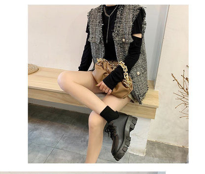 Richelieus à plateforme et talon épais unis BH7