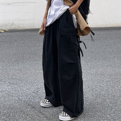 Elastic-Waist Wide-Leg Cargo Pants SP19685