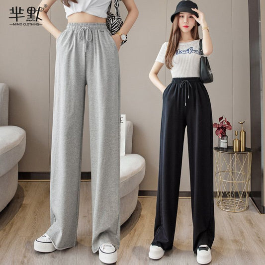 Drawstring Wide Leg Sweatpants dd13