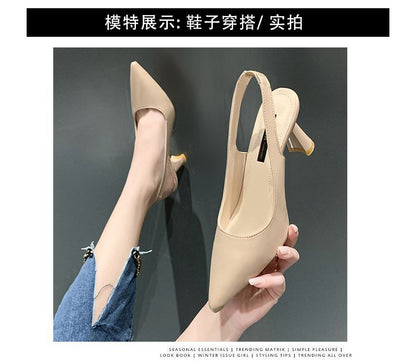 High-Heel Slingback Sandals cc32