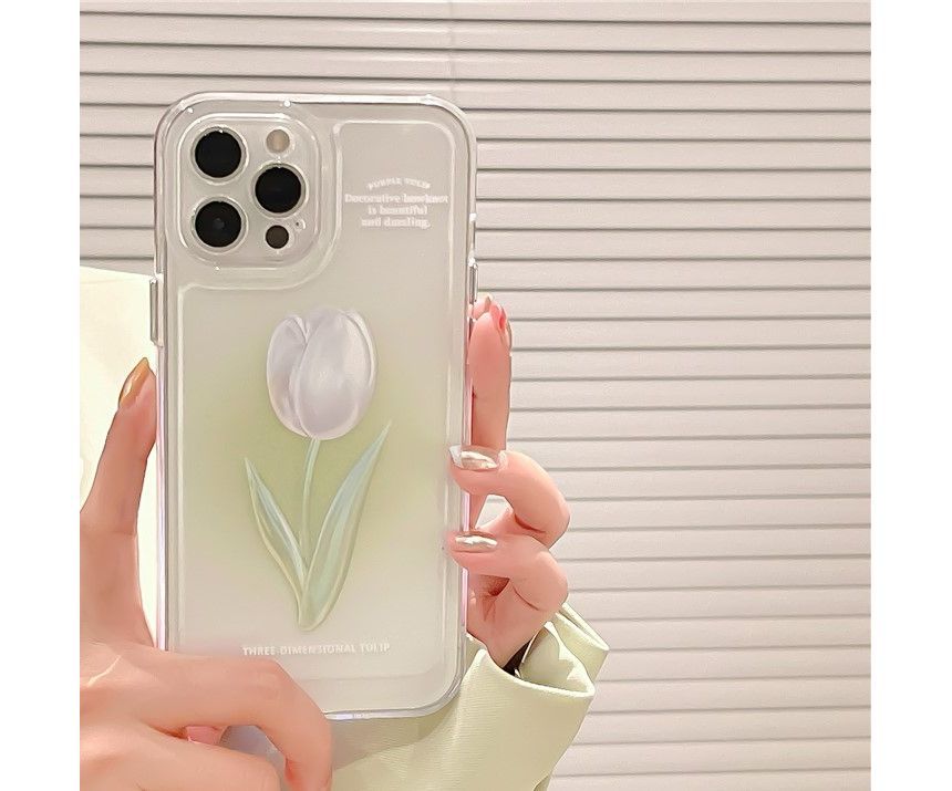 Tulip Rose Transparent Phone Case - iPhone W351