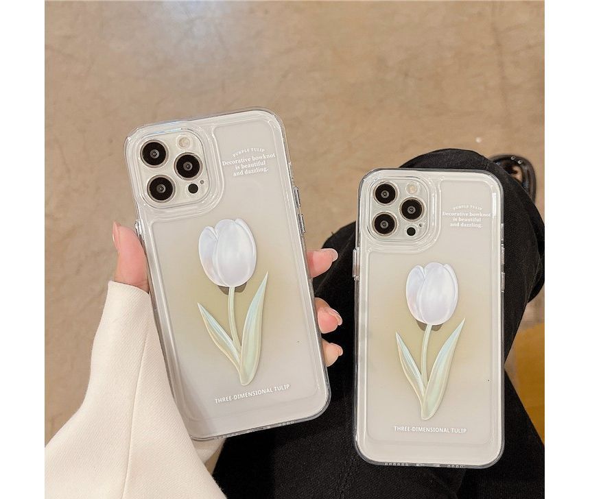 Tulip Rose Transparent Phone Case - iPhone W351