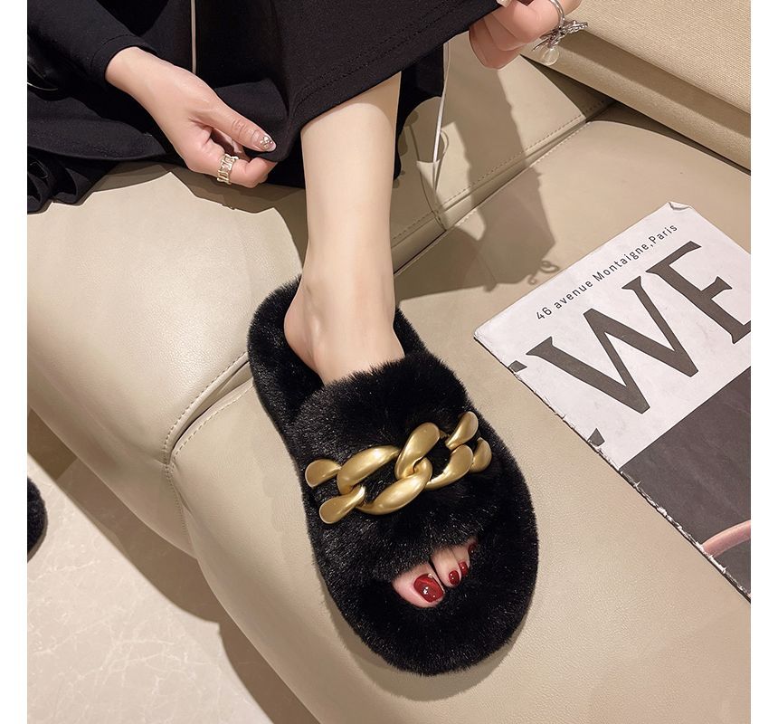 Fluffy Platform Slippers cc26