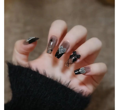 Heart Bow Square Nail Tips ZS1037