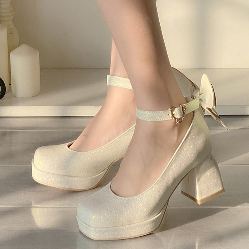 Women's Bow Lolita High Heels - Heartzcore