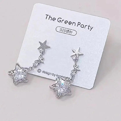 Kawaii Aesthetic Y2K Cute Fairy Luxurious Star Earrings - Teenypets MK Kawaii Store