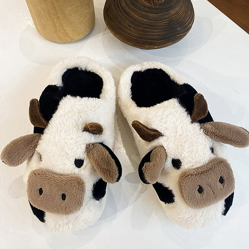 Kawaii Milk Cow Cute Sheet Homewear Slippers ME20W357 - mkkawaiishop