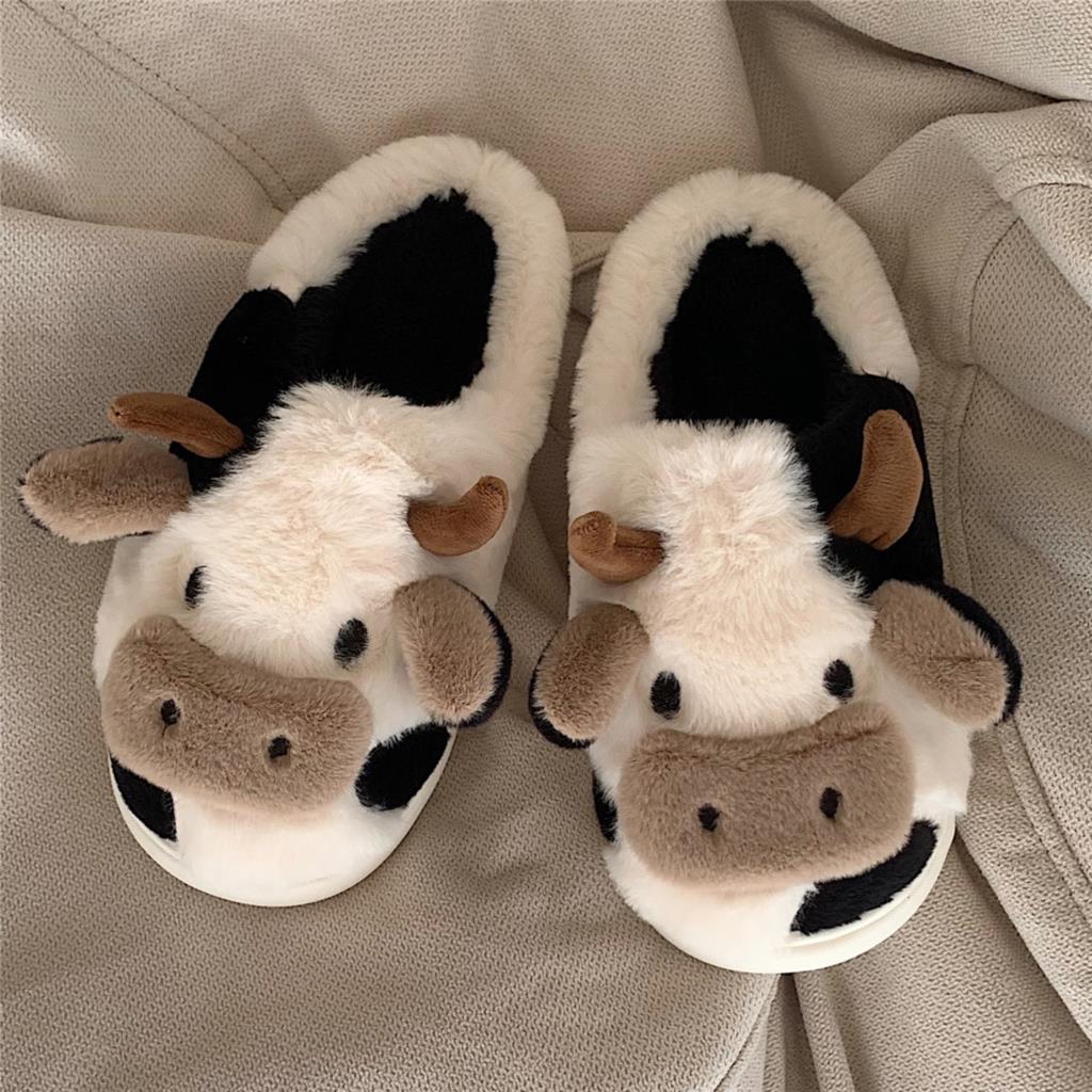 Kawaii Milk Cow Cute Sheet Homewear Slippers ME20W357 - mkkawaiishop