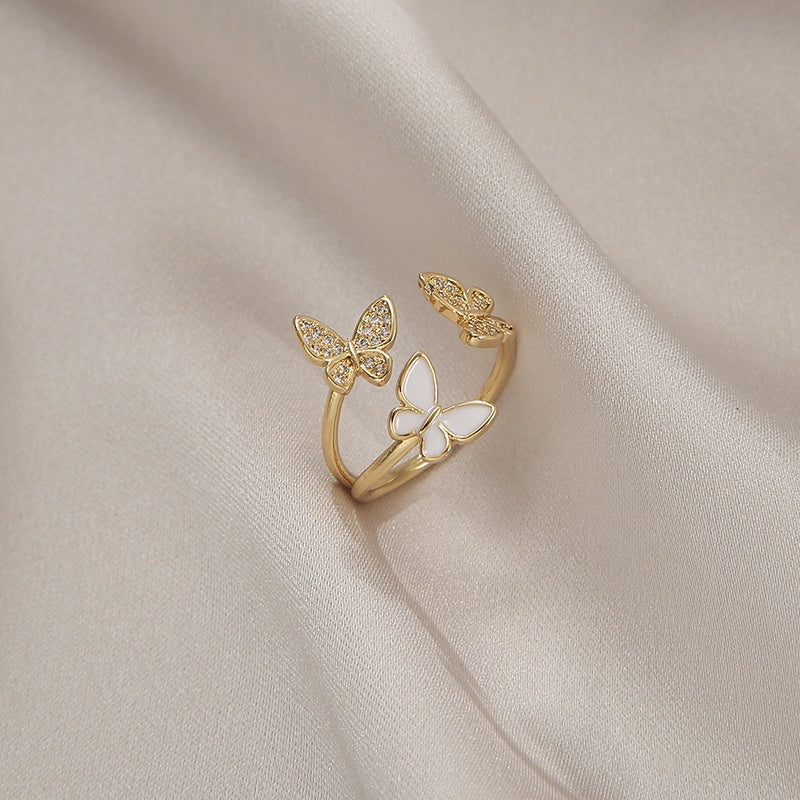 Bella Butterfly Gem Ring LIN11 - mkkawaiishop