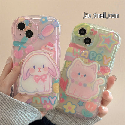 Cartoon Cat Rabbit Phone Case