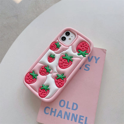 Pink Purple 3D Effect Strawberry Phone Case ON936
