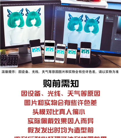 Perruque de cosplay bleu argenté de Natasha de Honkai Star Rail ON1033