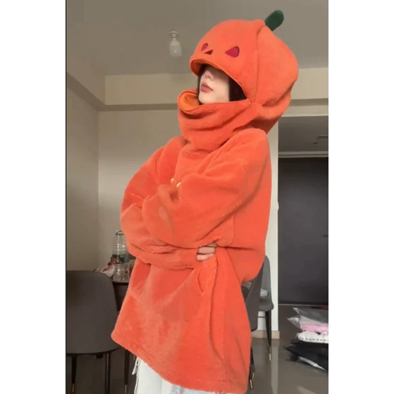 Cartoon Pumpkin Hooded Sweatshirt