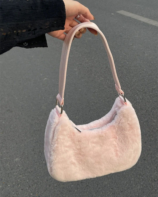 Flauschige Pinky Purse Schultertasche - Kimi 