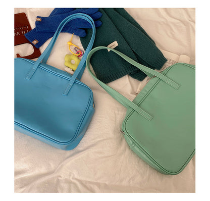 Leather Bag Color Tote Shoulder Bag - Heartzcore