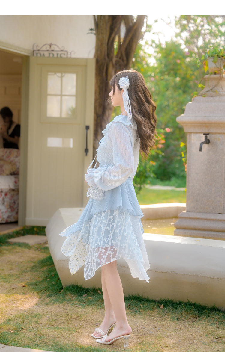 Cute Soft Girl Sky Blue Spring Cardigan ON626