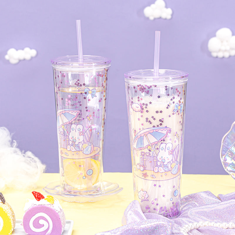 Kawaii Summer Bunny Plastic Cup