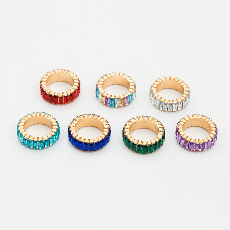 Bindi Baguette Eternity Band 925 Ring LIN40 - mkkawaiishop