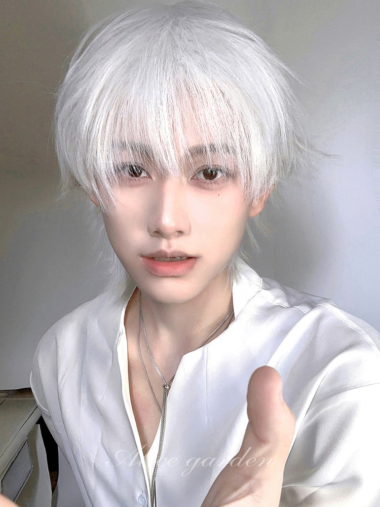 Casual Series Short White Ikemen Wig ON997