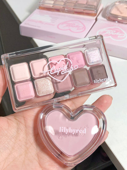 Heart Blush Pink Eyeshadow Glitter Palette 10-color - Heartzcore