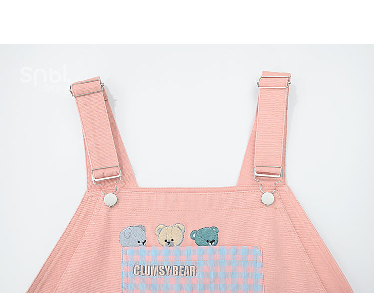 Soft Spring Pink Bears Overalls ON633