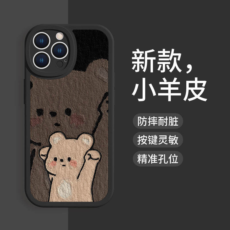 Lovely Cute Yawn Cat Gemstone Phone Case