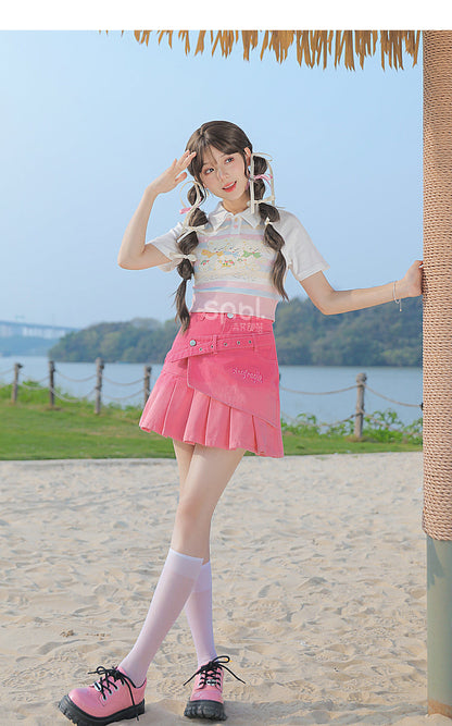 Cute Pastel Rainbow White Bears T-shirt ON629