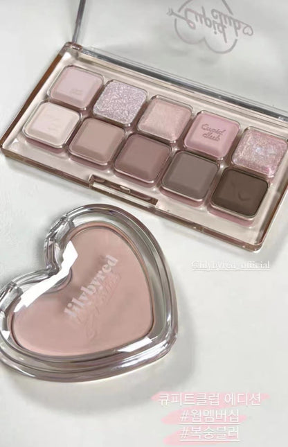 Heart Blush Pink Eyeshadow Glitter Palette 10-color - Heartzcore