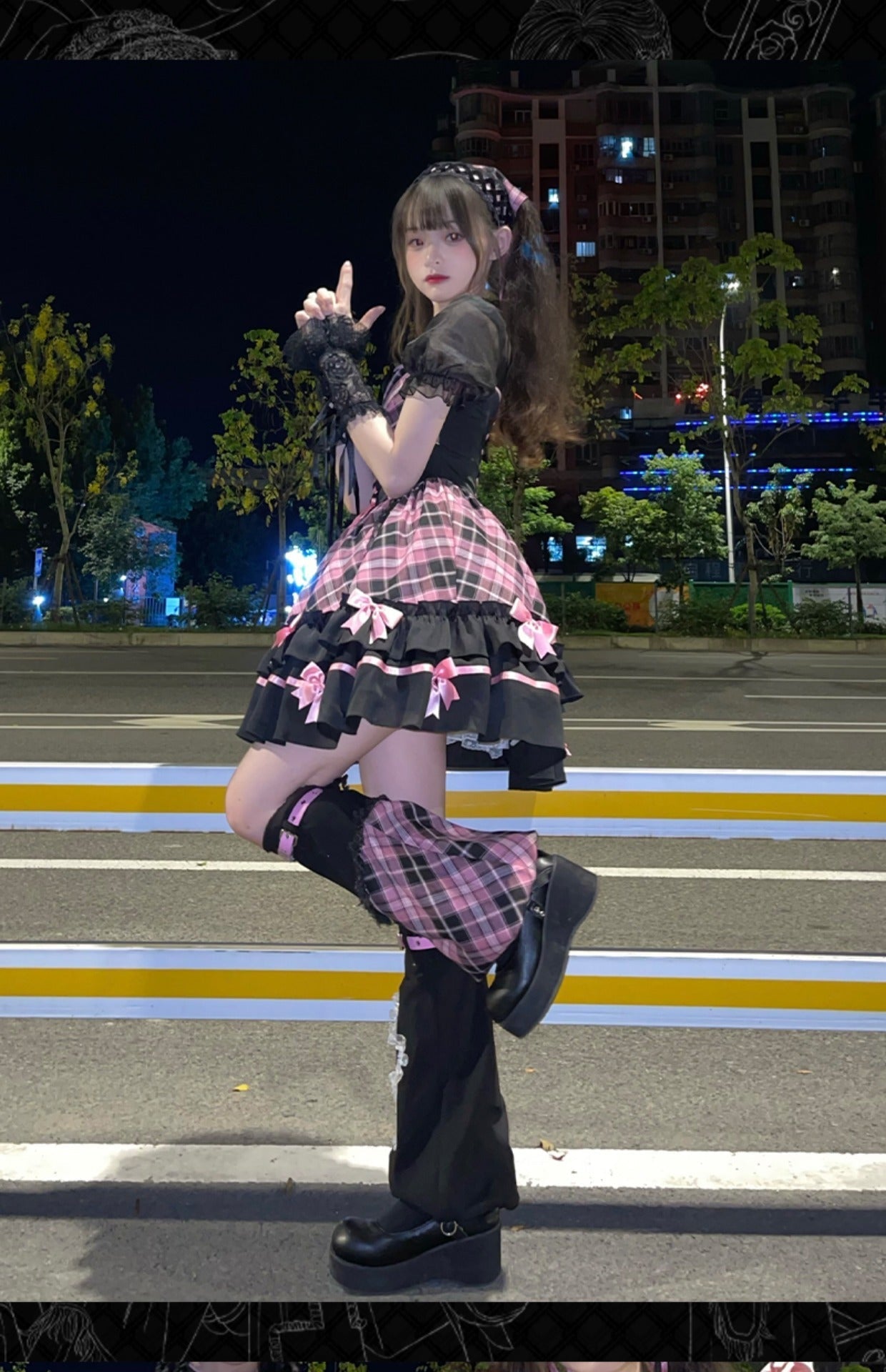 Tenues Kawaii Harajuku Noir Rose ON812 