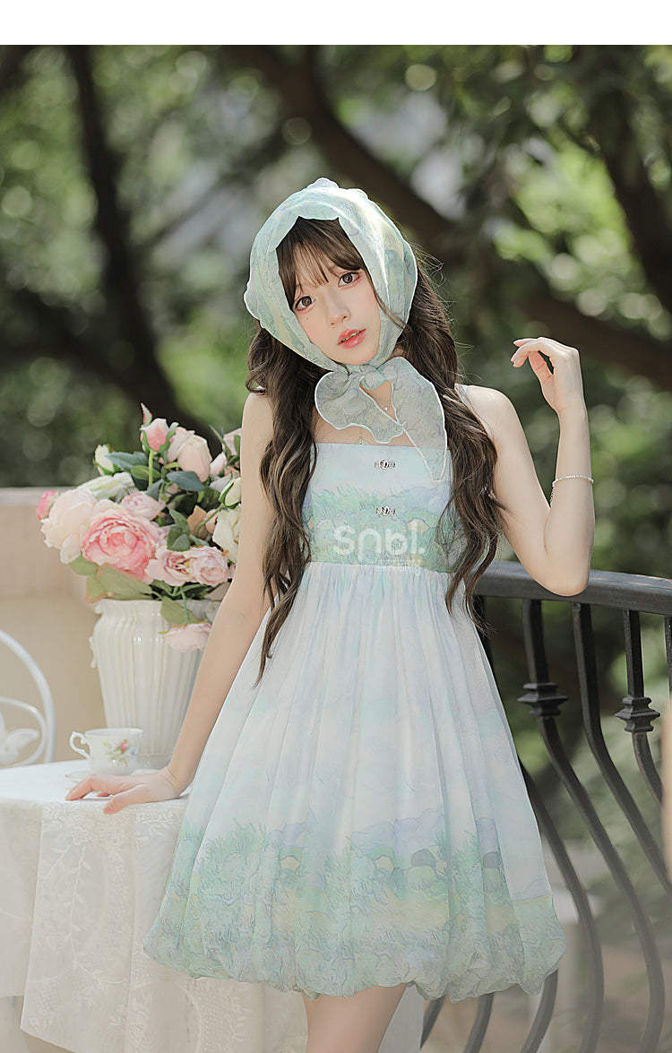 Alice Sweet Soft Green Summer Gradient Dress ON631