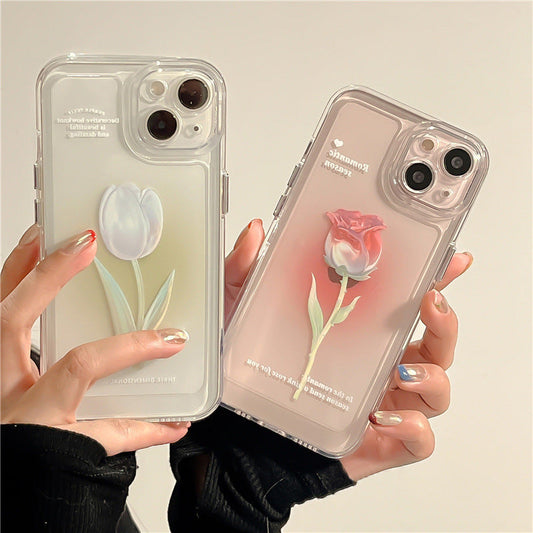 Tulip Rose Transparent Phone Case - iPhone W351