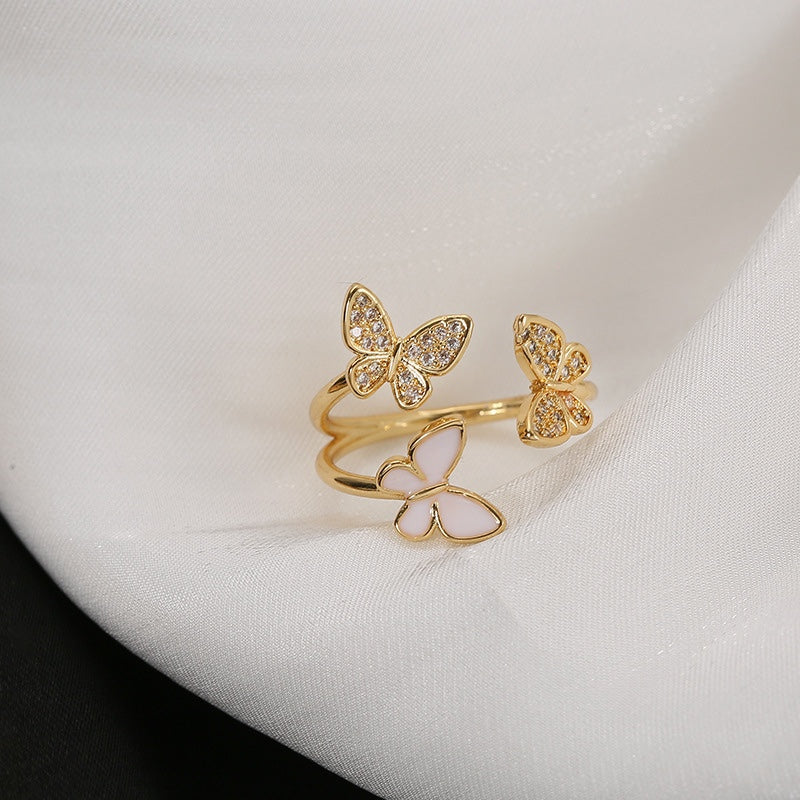 Bella Butterfly Gem Ring LIN11 - mkkawaiishop