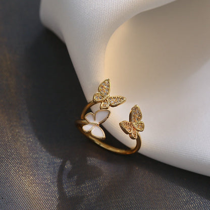 Bella Butterfly Gem Ring LIN11 - mkkawaiishop